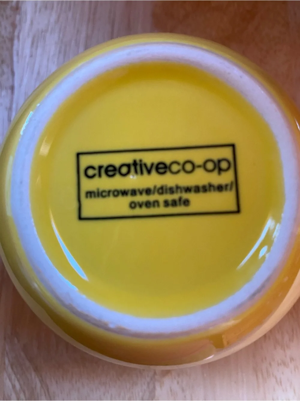 Creative Co-Op Bright Yellow Ceramic Jar w/bee Motif.